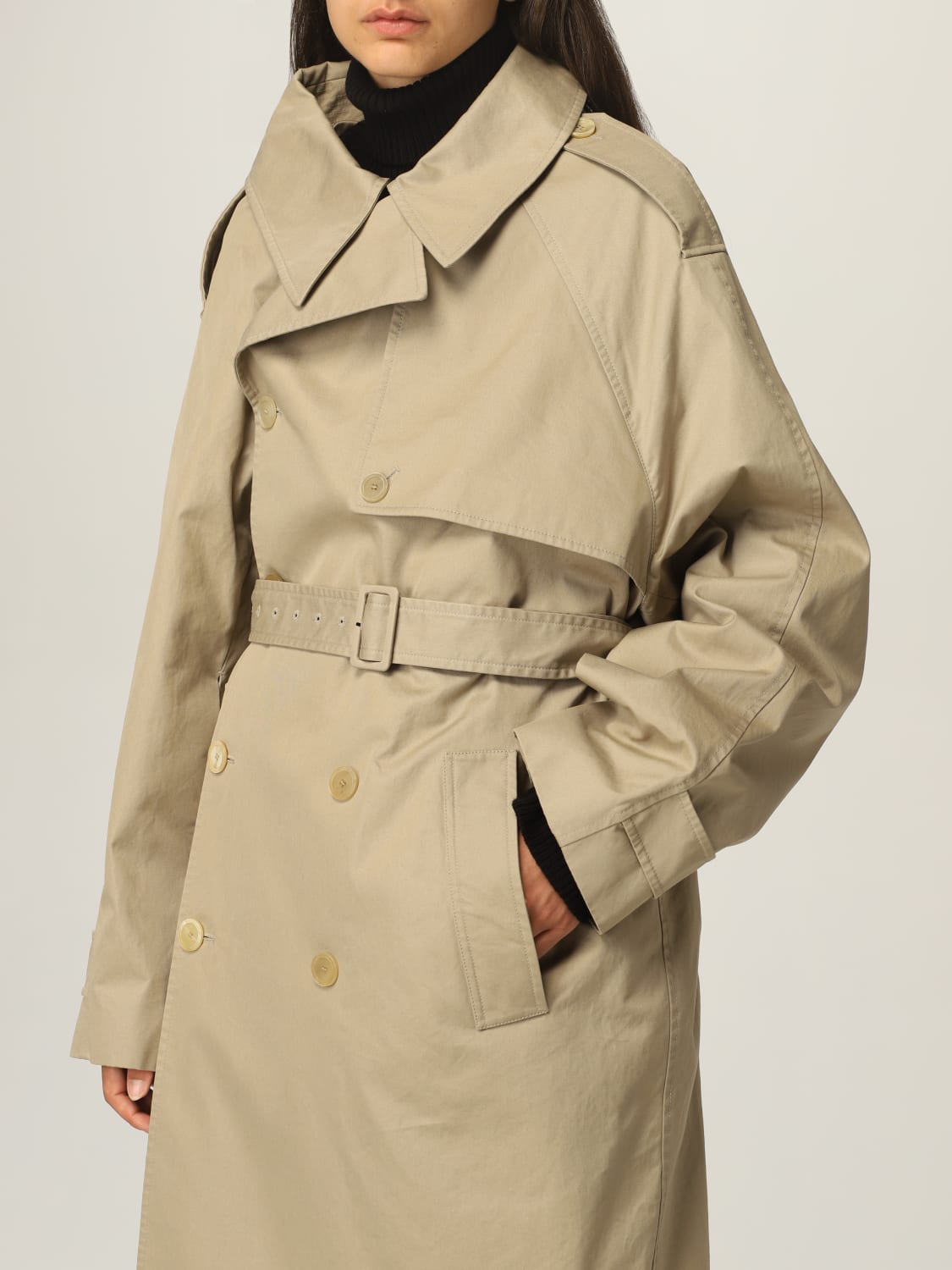 Balenciaga asymmetric trench coat in gabardine