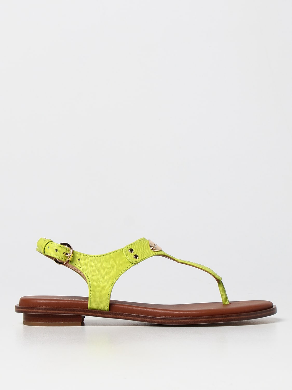 MICHAEL KORS: Michael thong sandal - Yellow | MICHAEL KORS flat sandals ...