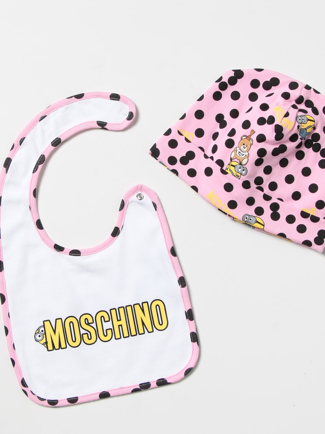 Moschino Baby cotton hat + bib set