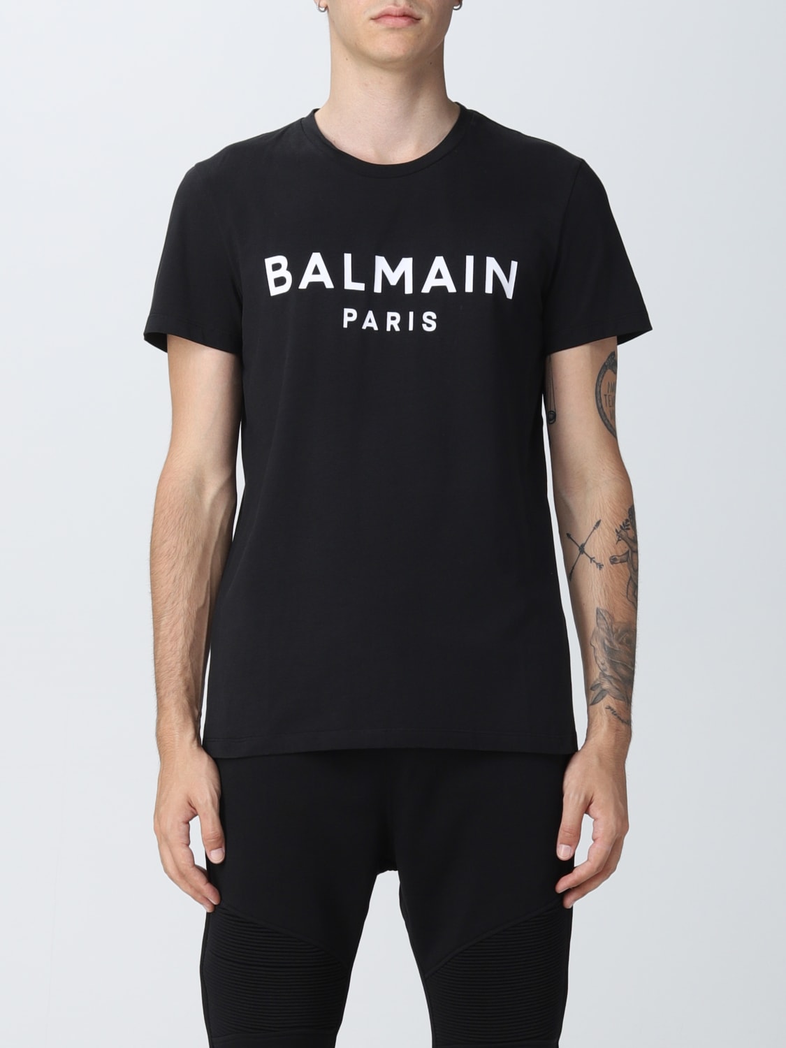 BALMAIN: T-shirt men - Black | BALMAIN t-shirt YH1EF000BB65 online at ...