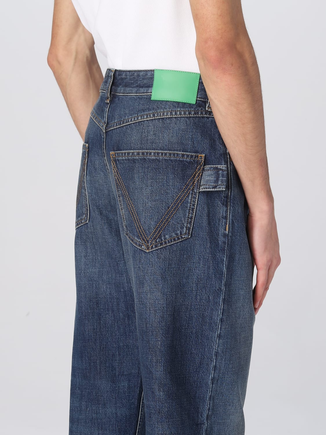 Jeans anchos de denim de algodón - Bottega Veneta - Hombre