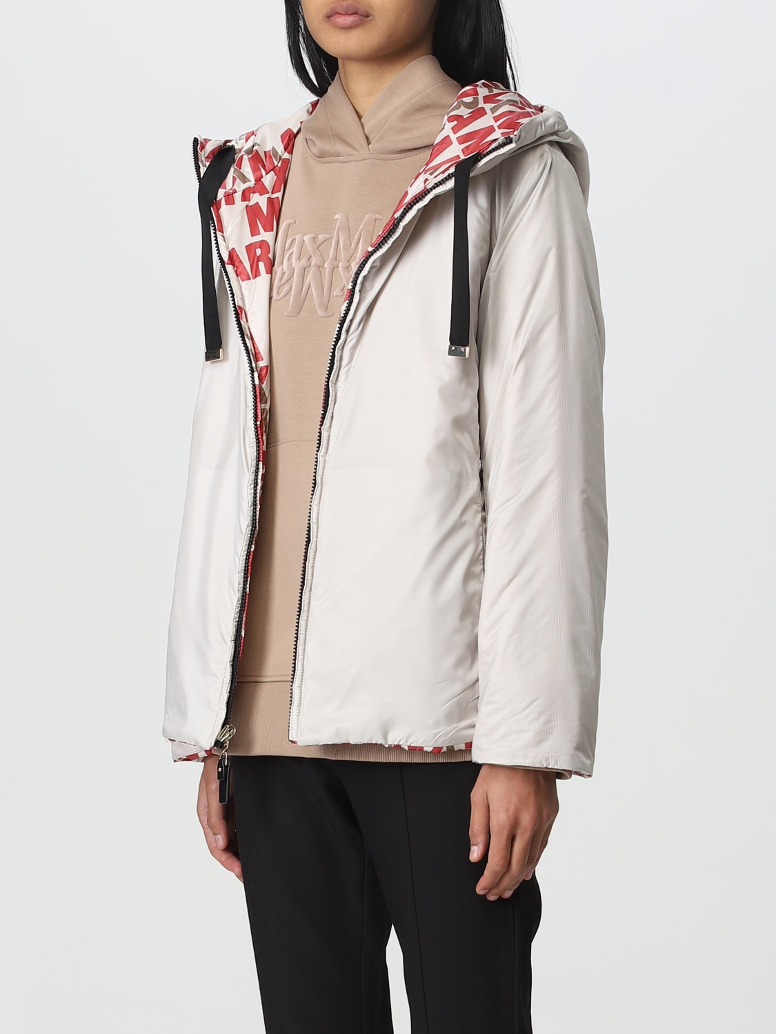 Icon stripe detail discount nylon canvas hooded jacket