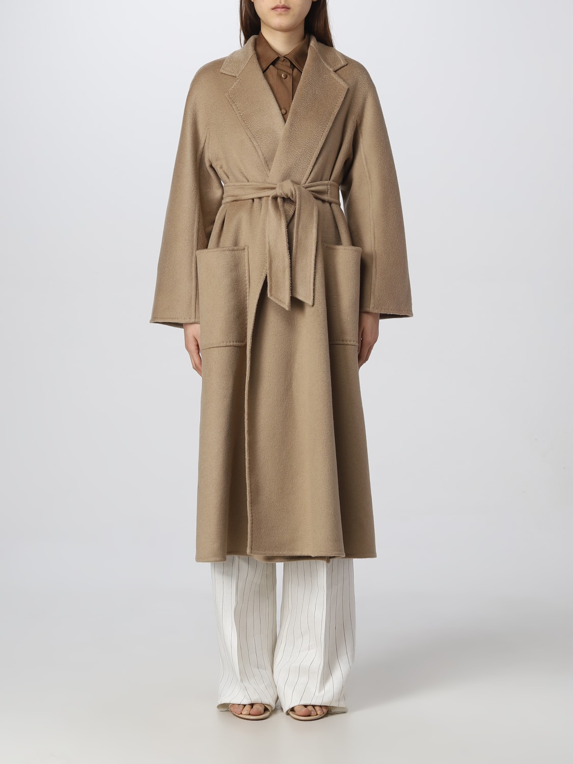 MAX MARA: cashmere coat - Camel | MAX MARA coat 2310110831600 online at ...