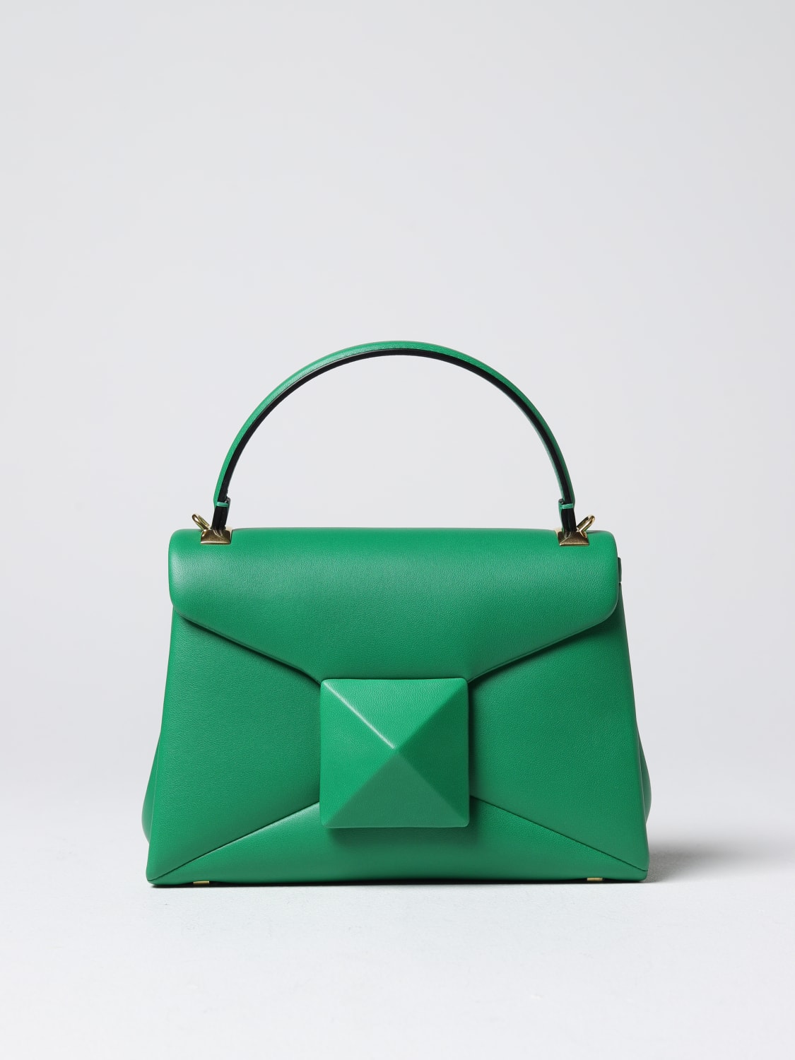 VALENTINO GARAVANI: One Stud bag in nappa leather - Green | VALENTINO ...