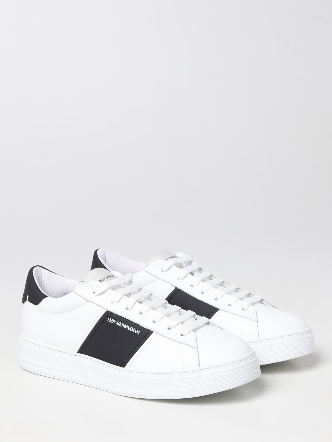 Emporio Armani leather chunky sneakers - White