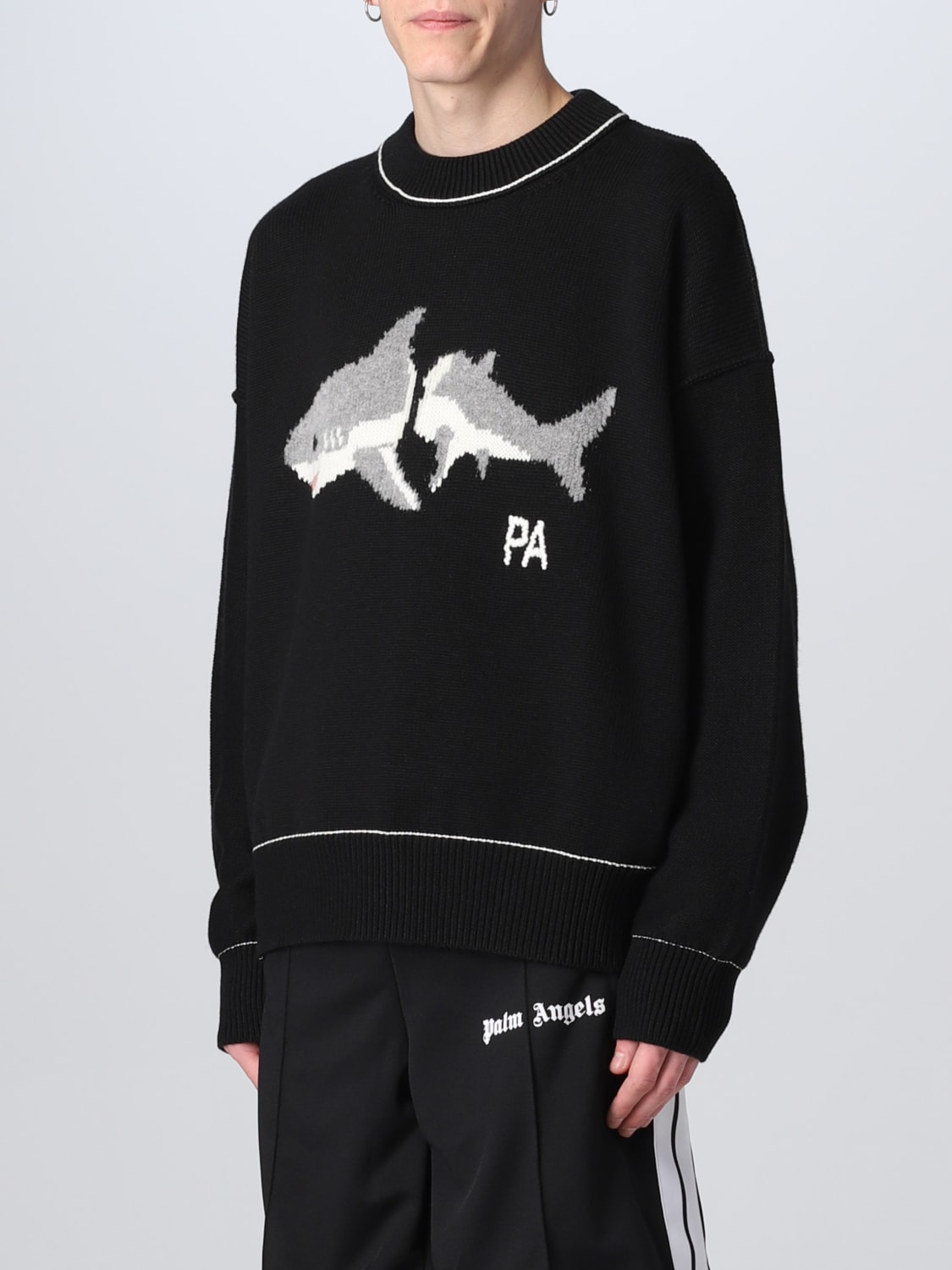 Palm Angels Black Shark Sweater