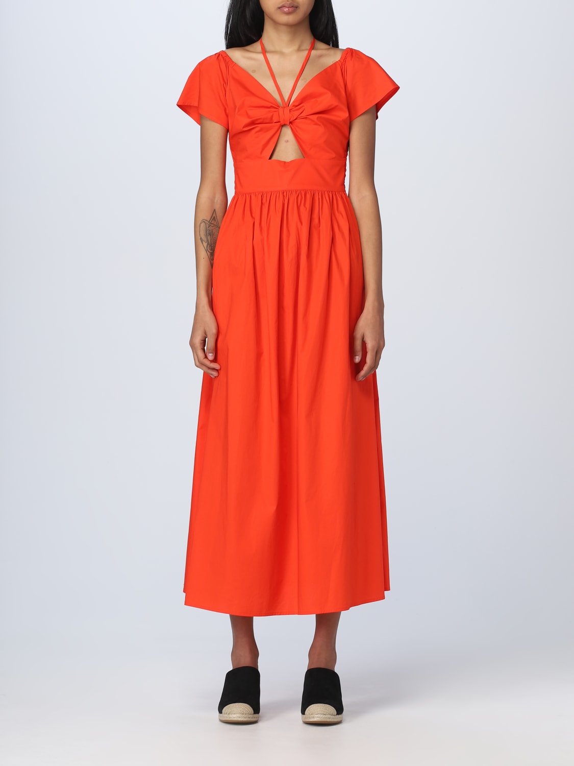 Twinset Outlet: dress in poplin - Coral | Twinset dress 231TT204D online at  GIGLIO.COM