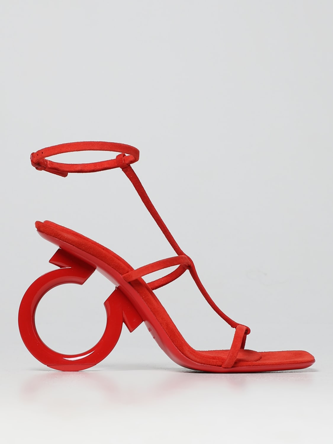 FERRAGAMO: Shoes woman - Red  FERRAGAMO heeled sandals 01E779 760225  online at