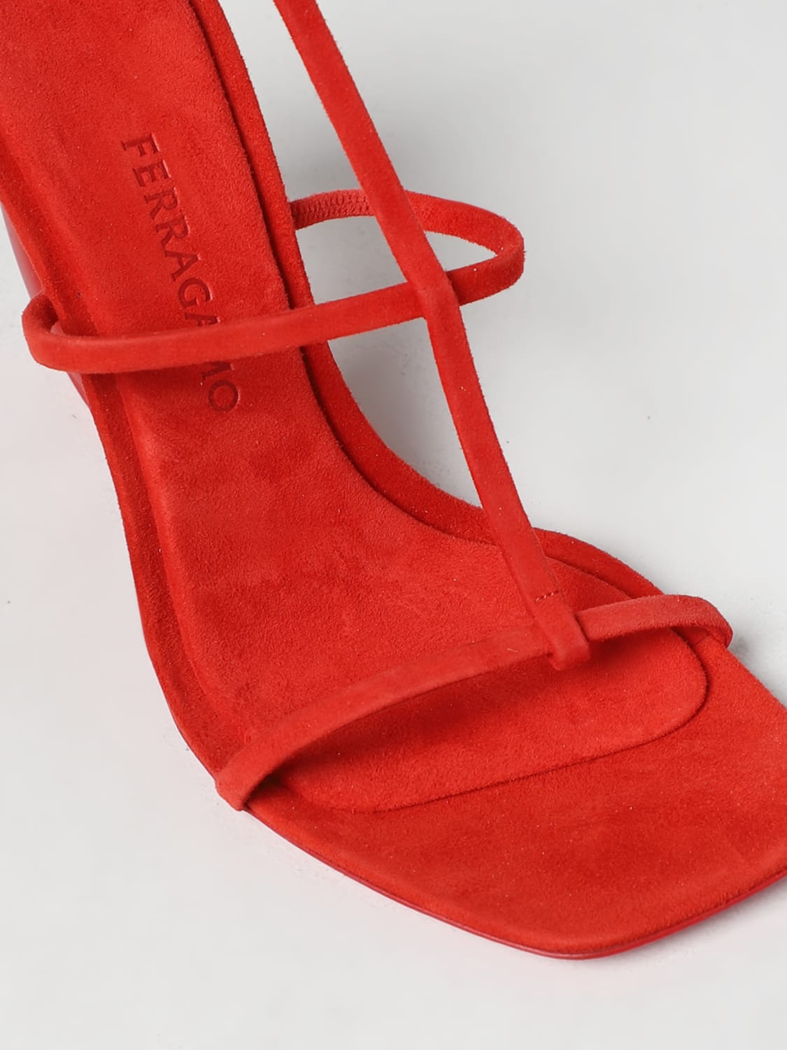 FERRAGAMO: Shoes woman - Red  FERRAGAMO heeled sandals 01E779 760225  online at