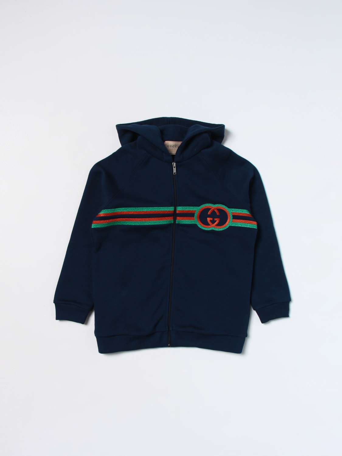 GUCCI cotton sweatshirt Blue Gucci jacket 744047XJFKZ online