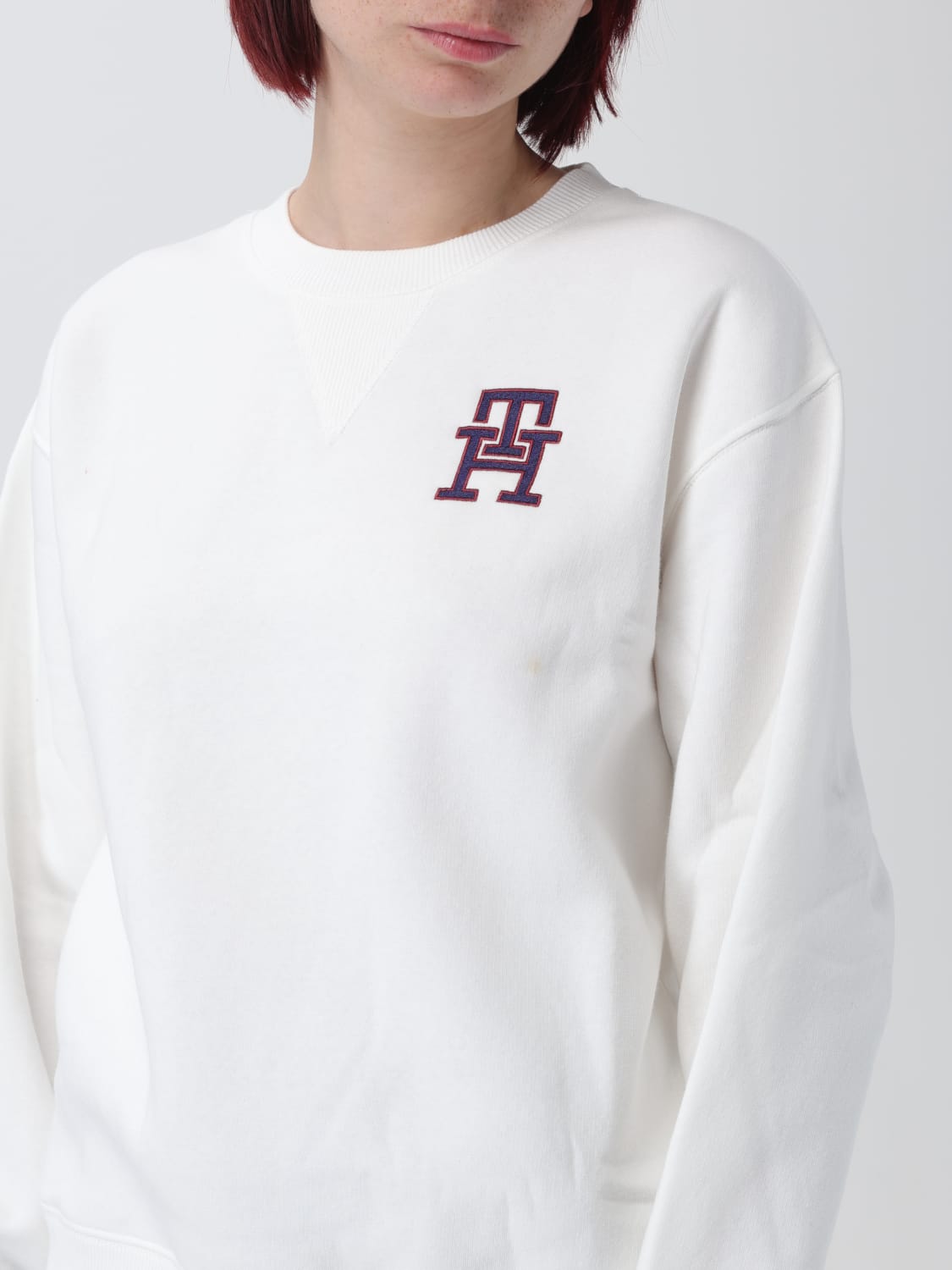 TOMMY HILFIGER: cotton sweatshirt - White  TOMMY HILFIGER sweatshirt  WW0WW40838 online at