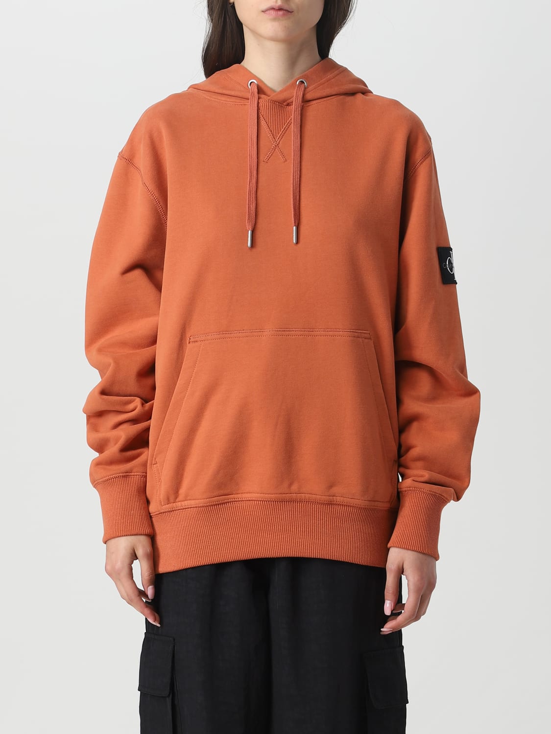 CALVIN KLEIN JEANS | Brown Women‘s Hooded Sweatshirt | YOOX