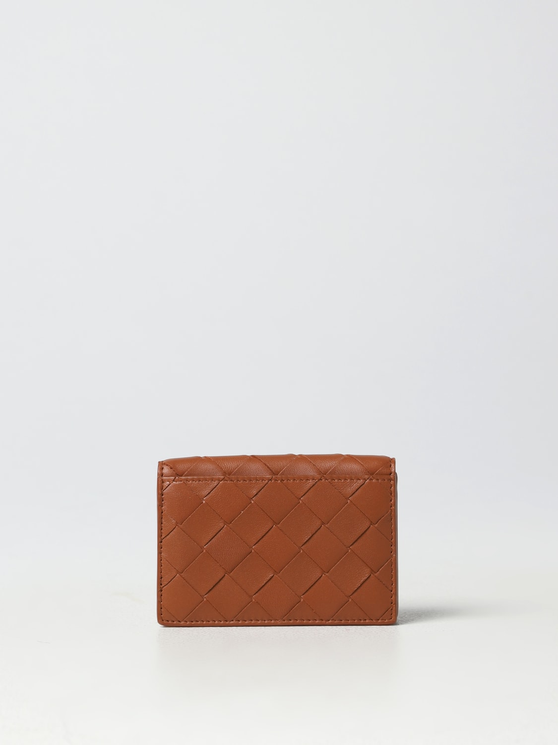 Intrecciato Leather Card Holder Wallet