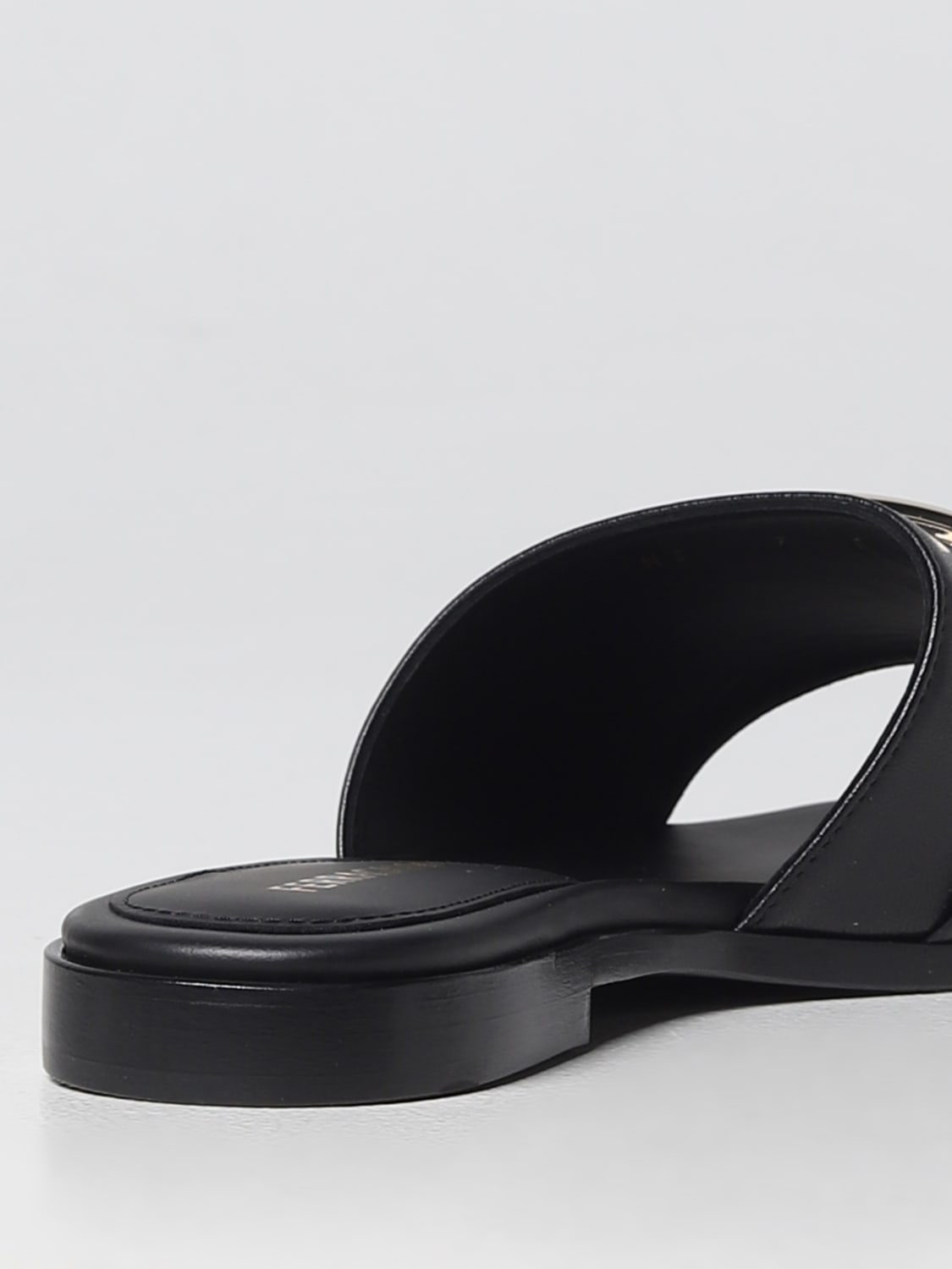 FERRAGAMO: slides in nappa - Black  FERRAGAMO flat sandals 01G170 763941  online at
