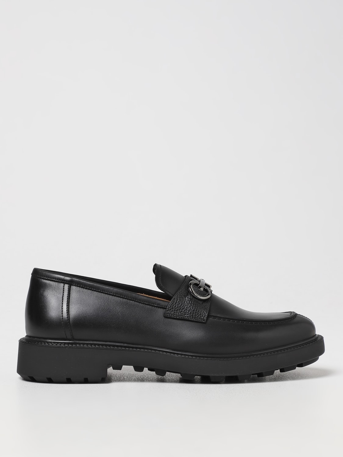 Ferragamo Gancini patent-leather loafers - Black