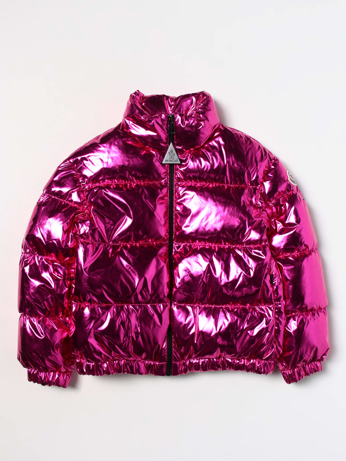 MONCLER: down jacket in padded nylon - Fuchsia | Moncler jacket