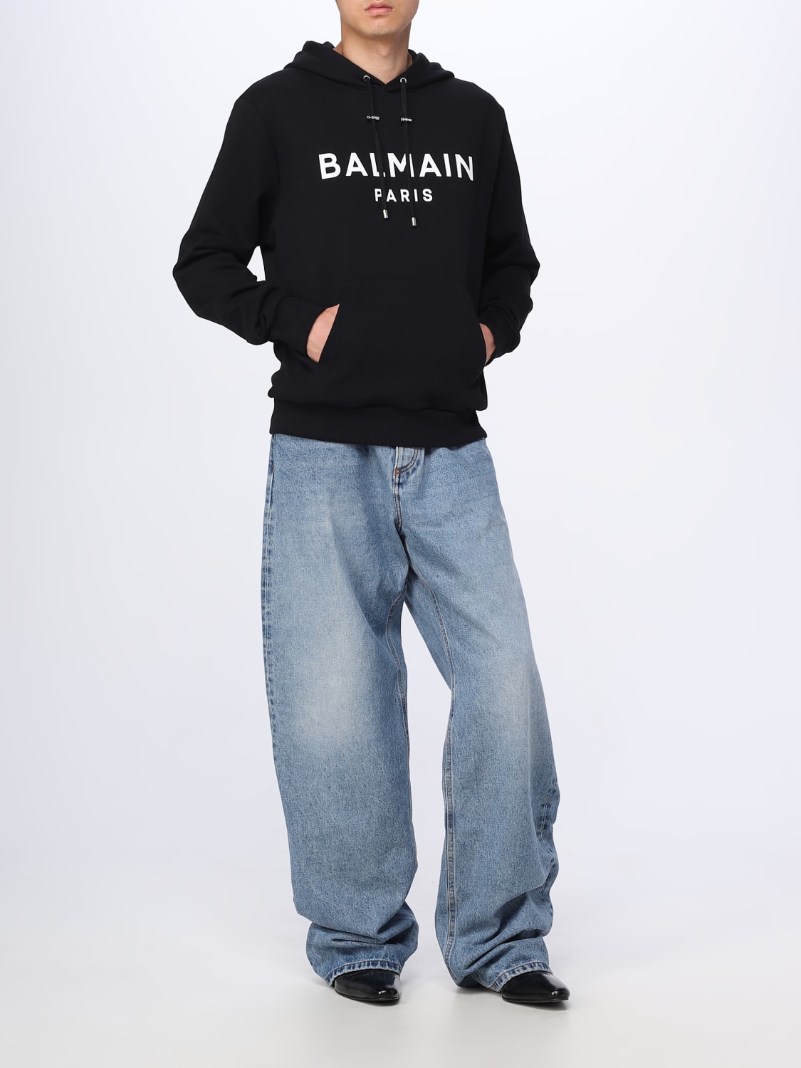 BALMAIN sweatshirt in cotton Black BALMAIN sweatshirt