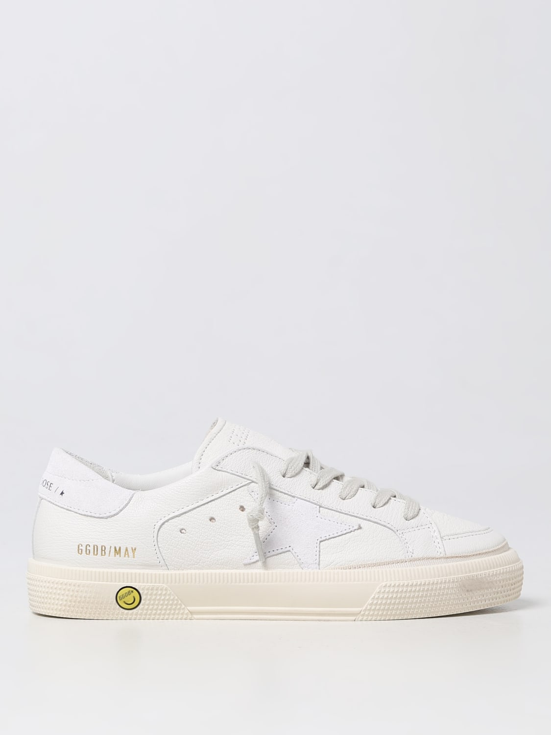 GOLDEN GOOSE: May sneakers in grained leather - White | GOLDEN GOOSE ...