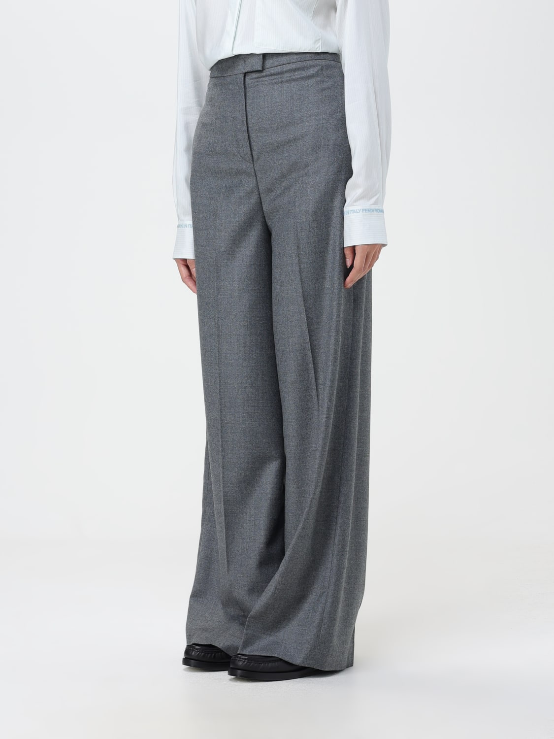 FENDI: wool pants - Grey  Fendi pants FR6375AM3N online at