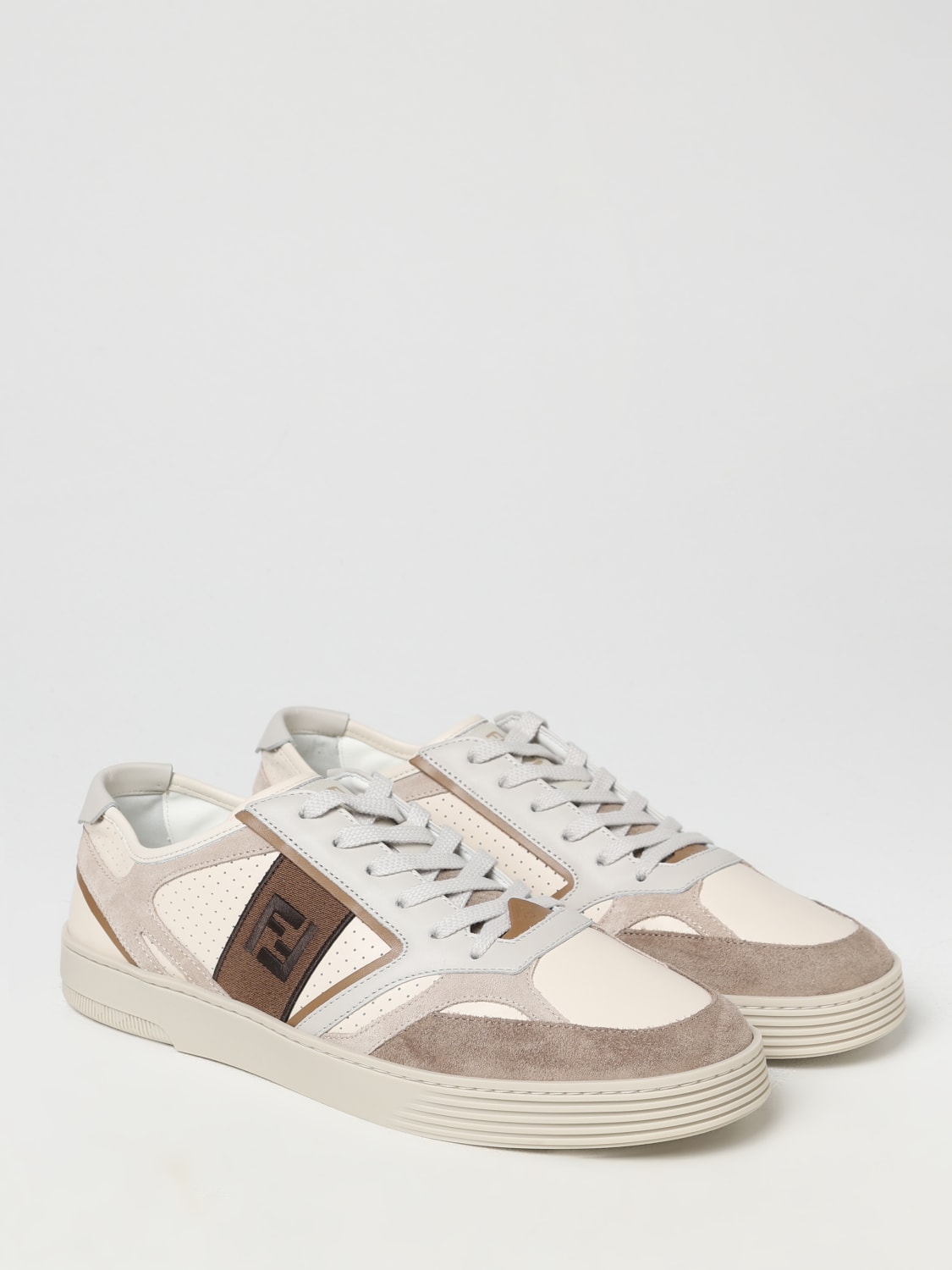 Fendi Step sneakers in leather with embroidered FF monogram