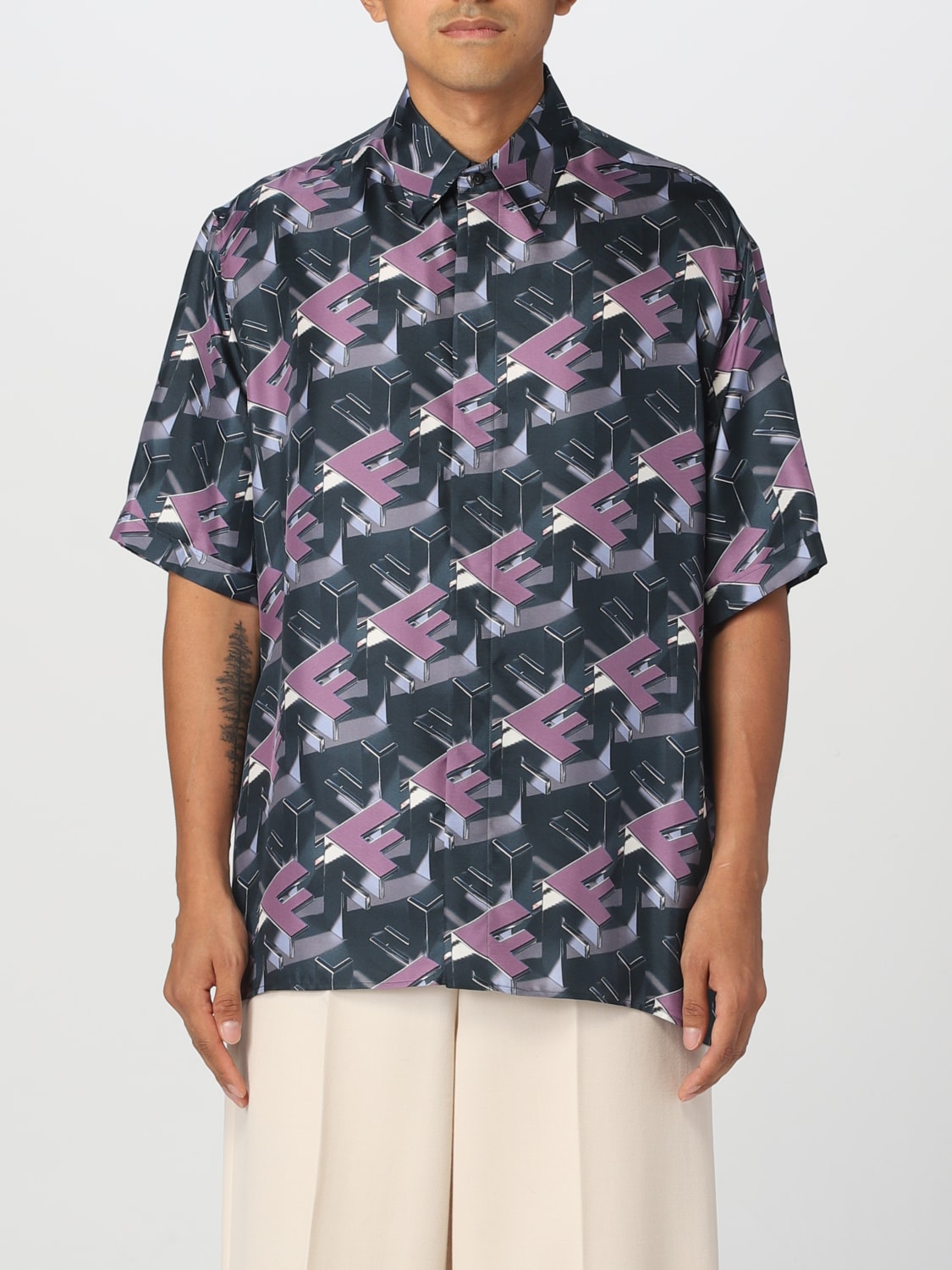 Fendi silk shirt with FF print