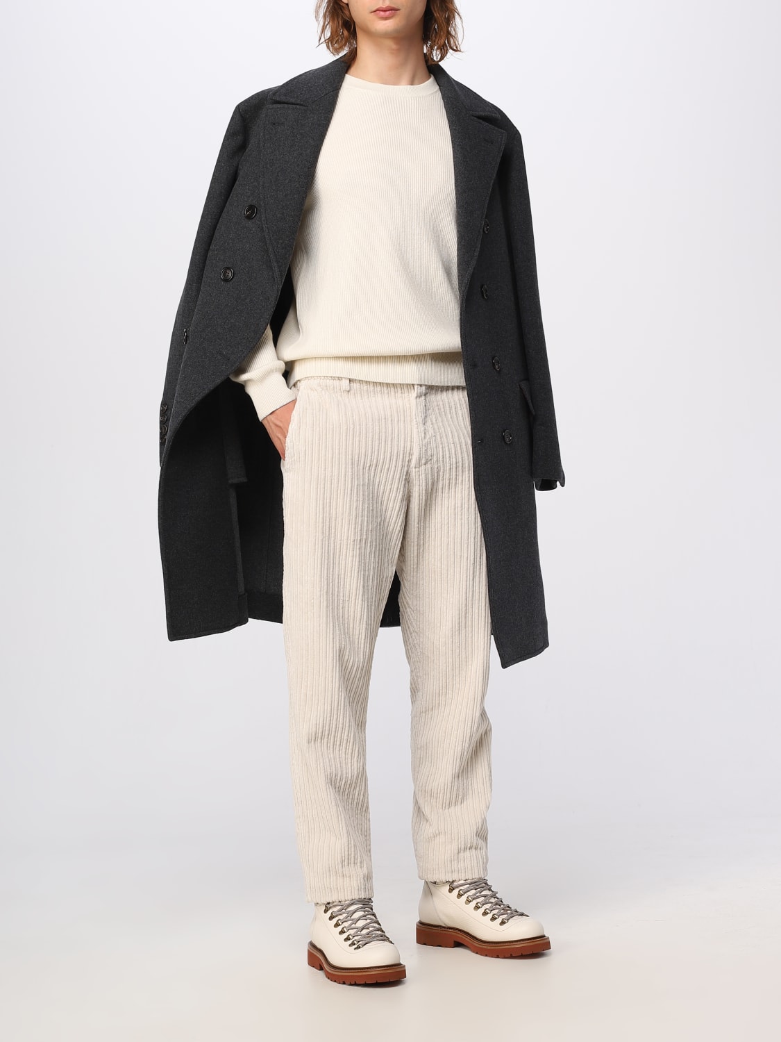 BRUNELLO CUCINELLI: double-breasted coat in wool and cashmere
