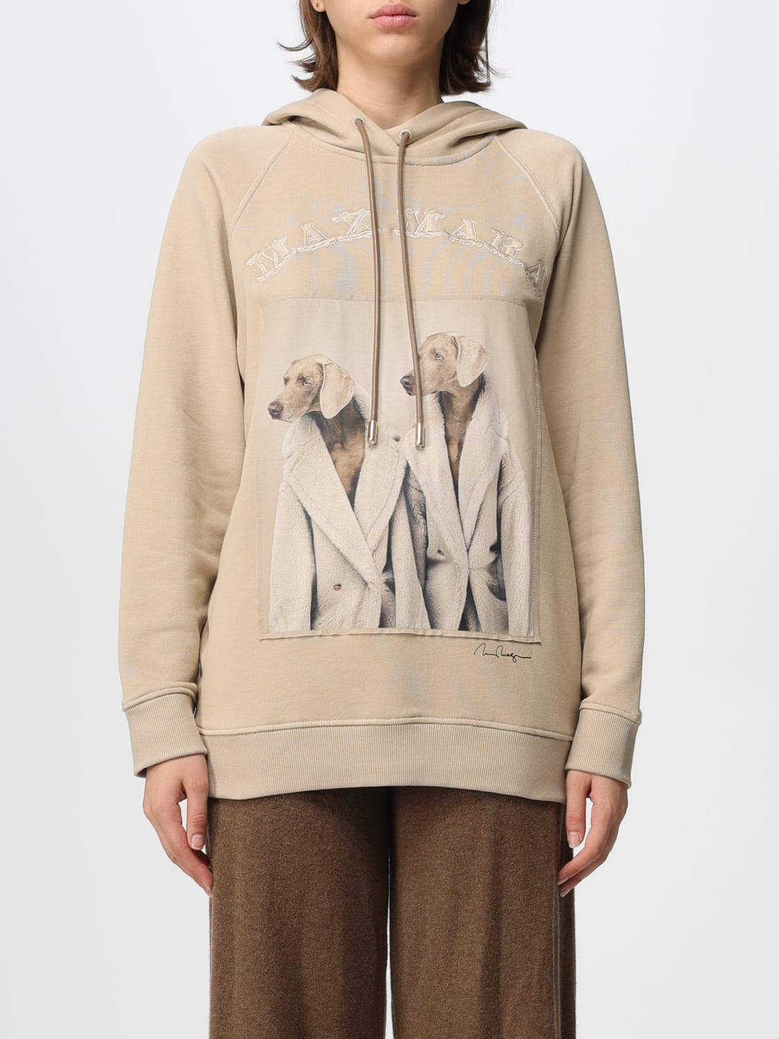 Max Mara cotton sweatshirt with Wegman print