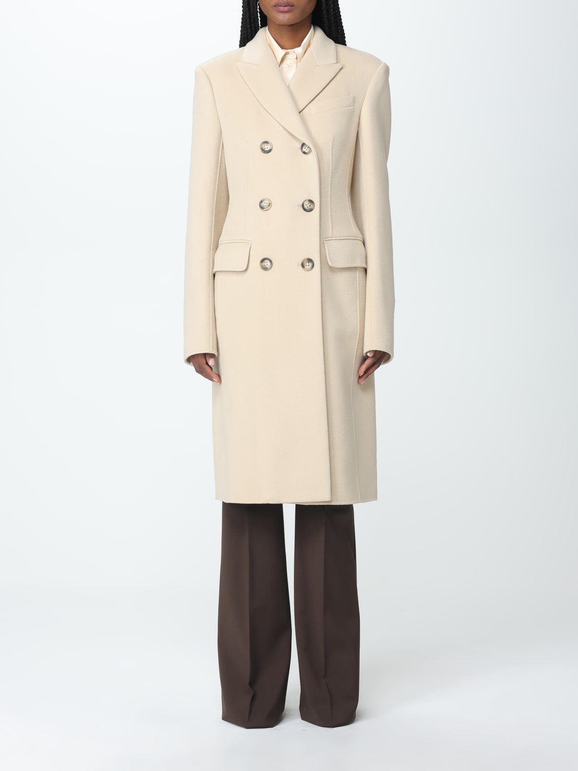 SPORTMAX: wool coat - Butter | Sportmax coat 2320160339600 online