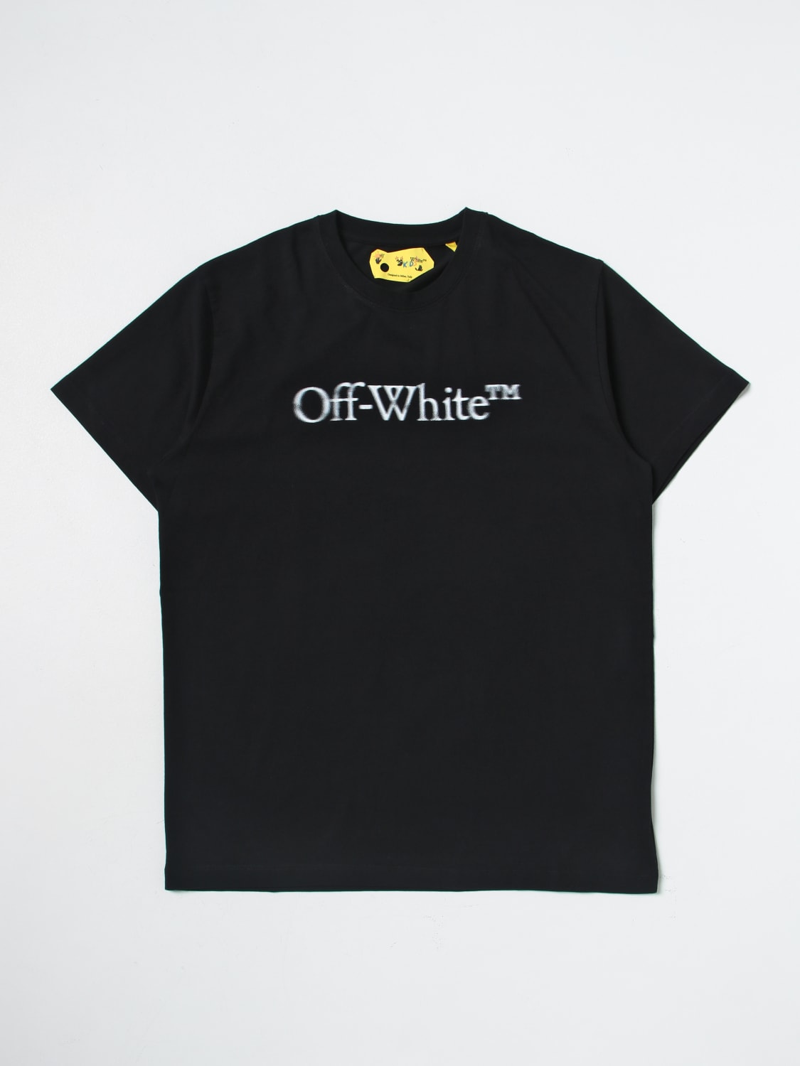 OFF-WHITE: cotton T-shirt - Black | OFF-WHITE t-shirt OBAA002F23JER002 ...