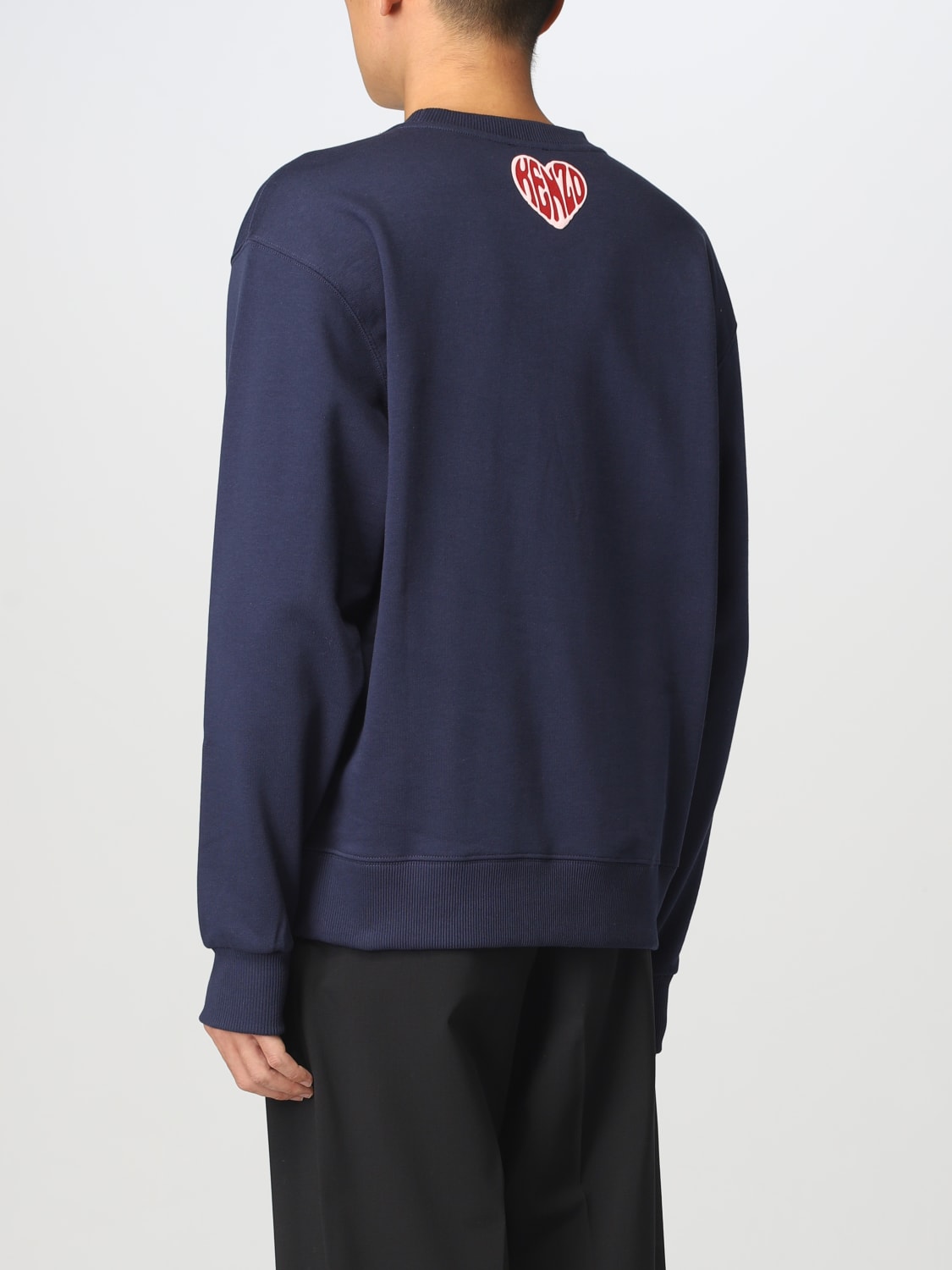 KENZO FELPA Felpa in cotone con logo stampato Felpa KENZO uomo