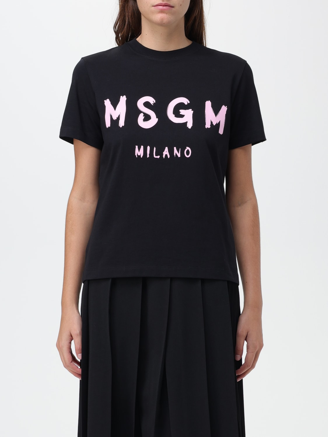 MSGM：Tシャツ レディース - ブラック | GIGLIO.COMオンラインのMSGM T ...