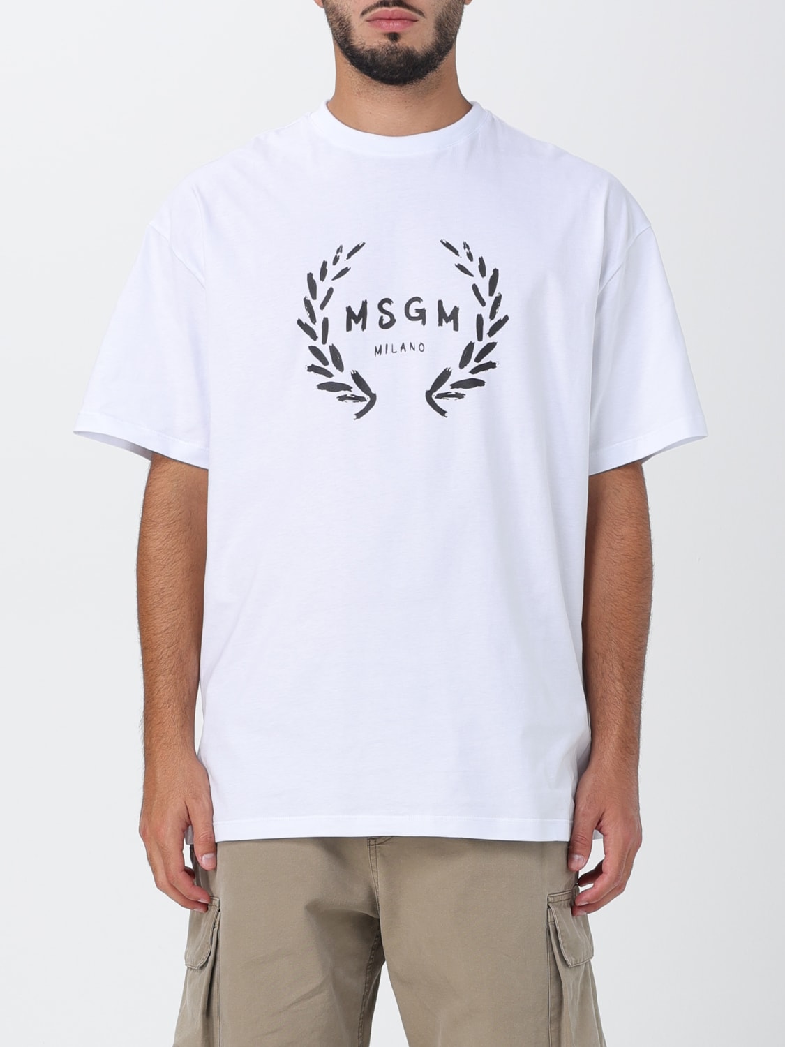 MSGM：Tシャツ メンズ - ホワイト | GIGLIO.COMオンラインのMSGM T