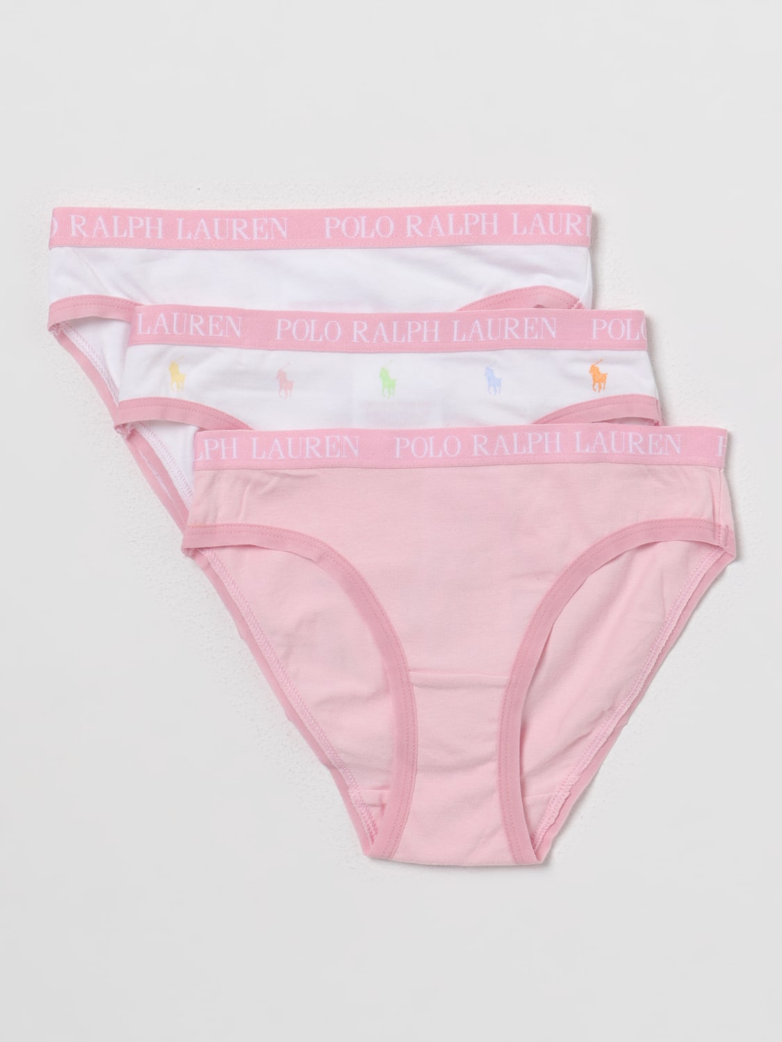 Ralph Lauren Girls Pink & White Bikini Brief ( 3-Pack )
