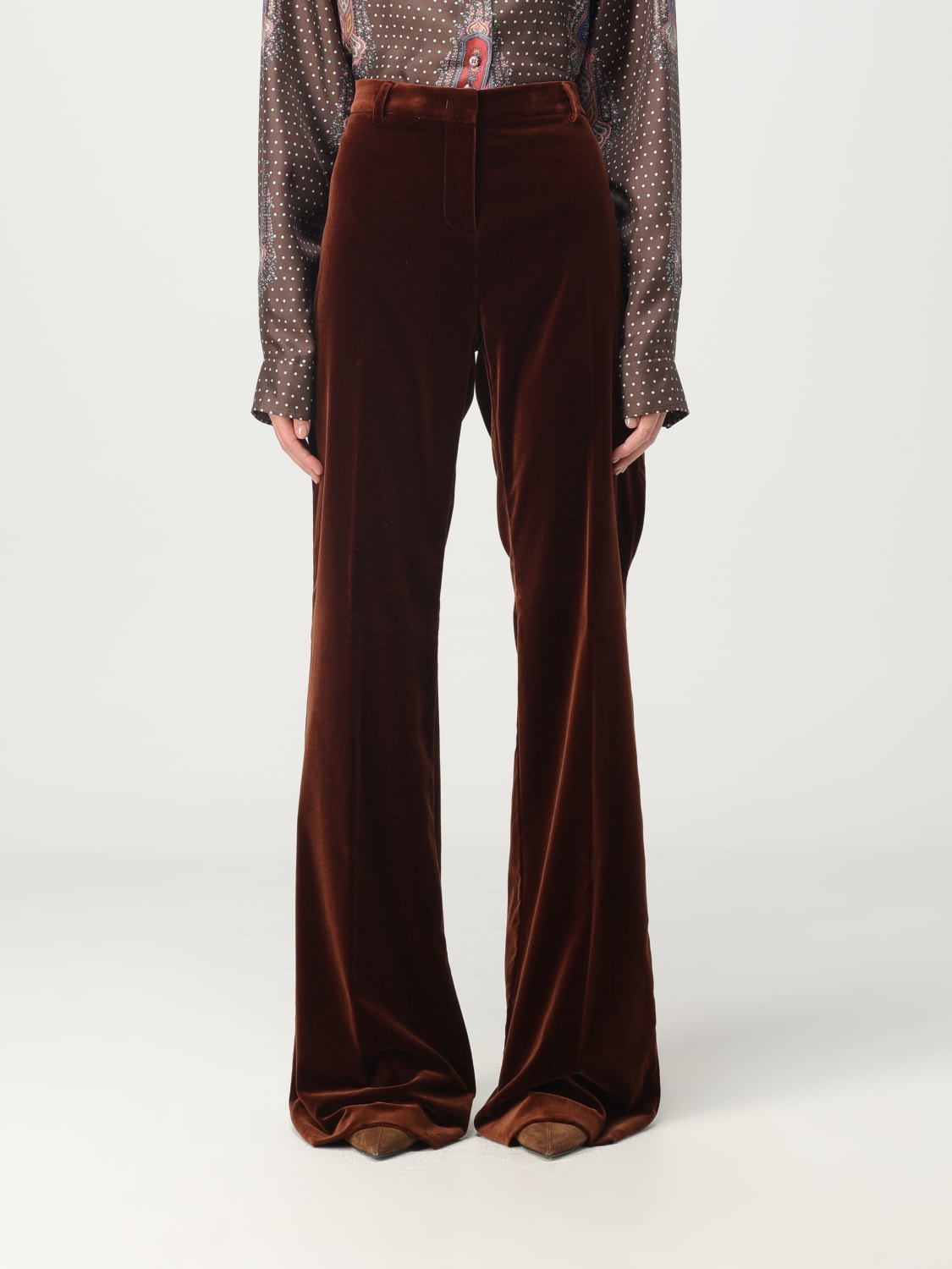 ETRO: velvet pants - Brown  ETRO pants 11560551 online at