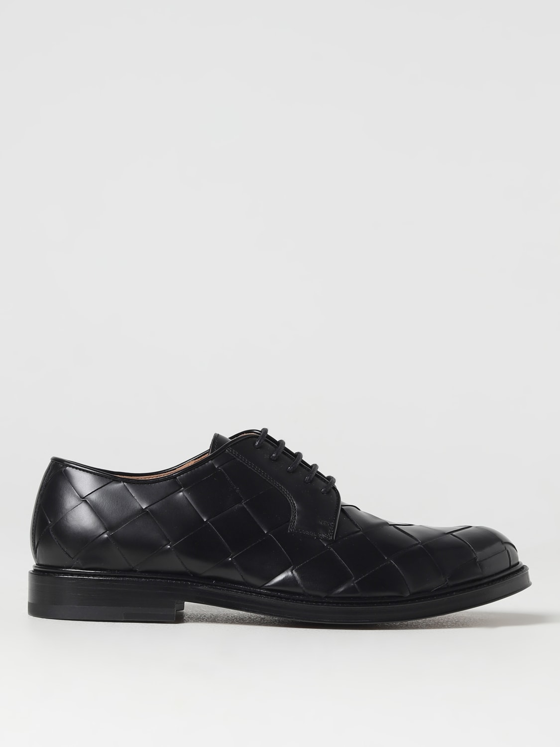 BOTTEGA VENETA: Derby Tie in woven brushed leather - Black 