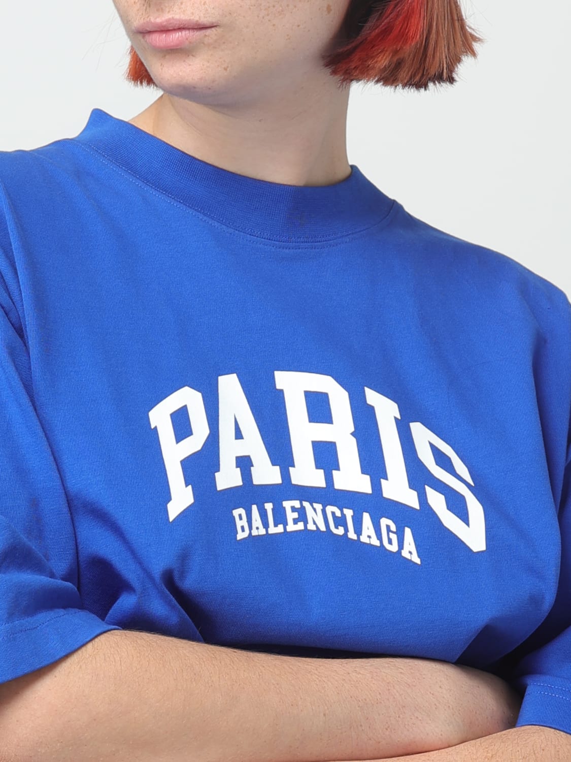 BALENCIAGA cotton t shirt Gnawed Blue Balenciaga t shirt