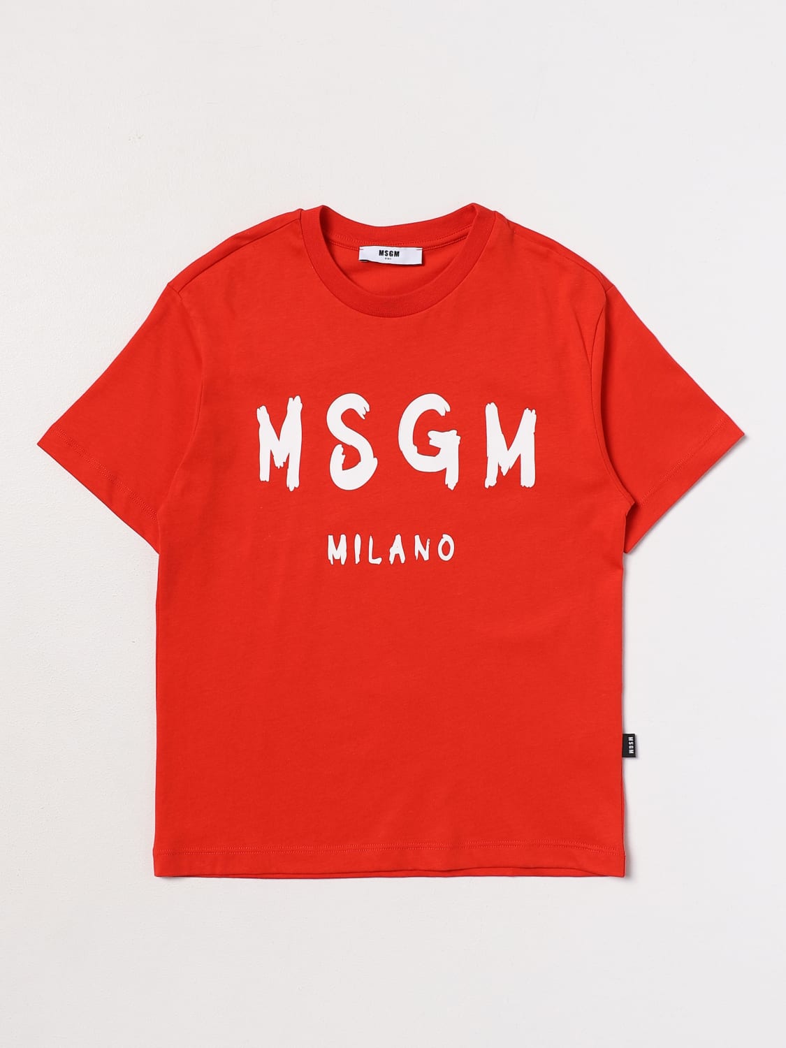 MSGM KIDS: cotton t-shirt - Red | MSGM KIDS t-shirt F3MSJUTH011 online ...