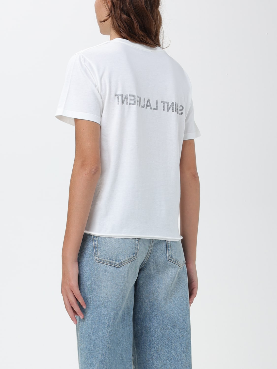 SAINT LAURENT: cotton t-shirt - White | SAINT LAURENT t-shirt ...