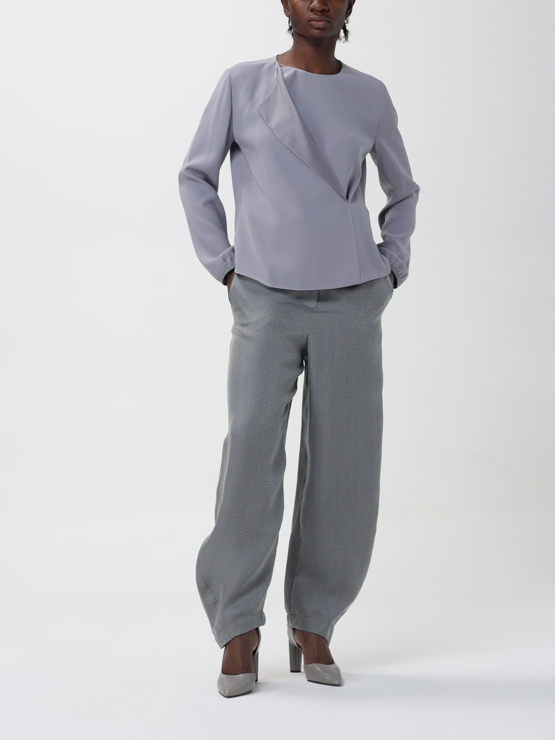 EMPORIO ARMANI trousers for women Grey Emporio Armani