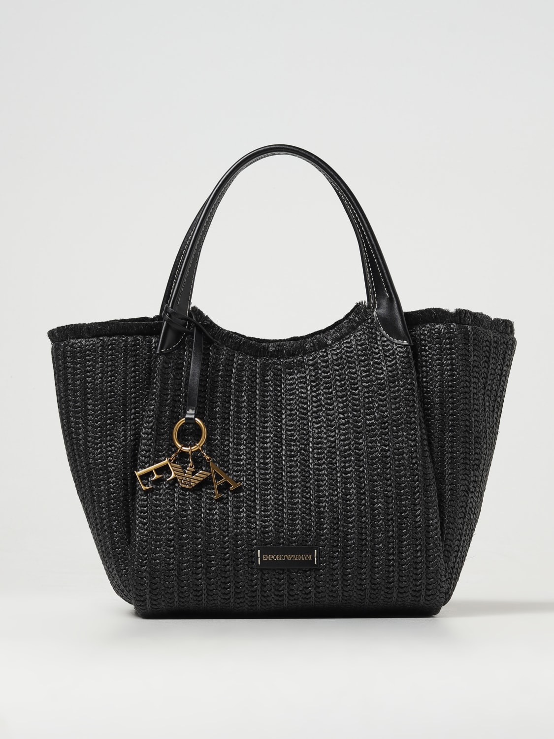 EMPORIO ARMANI BORSE TOTE Borsa in rafia con charm Borse Tote