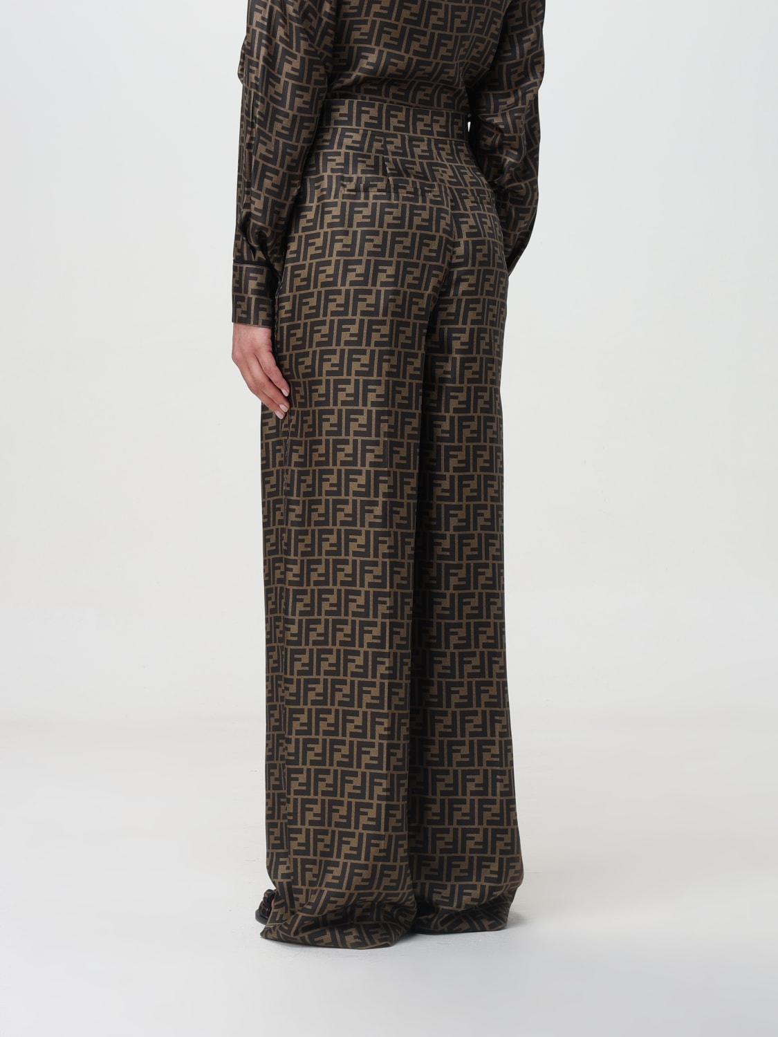 FENDI: trousers for women - Tobacco  Fendi trousers FR6537A8G3 online at