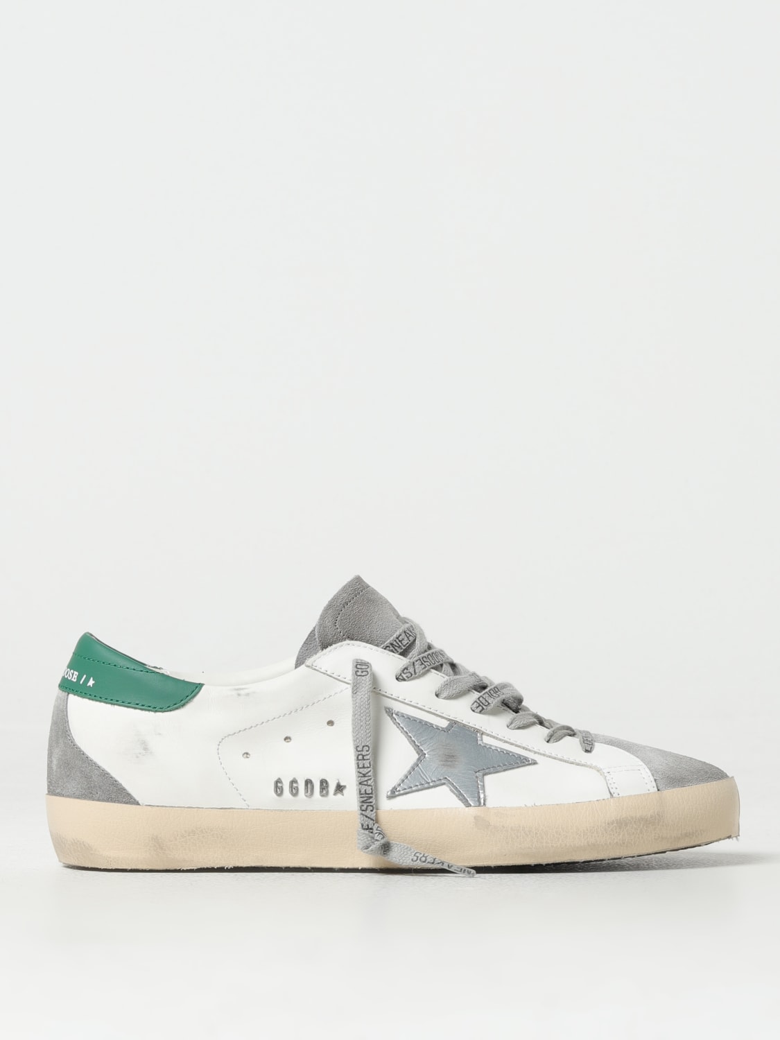 GOLDEN GOOSE: Super-Star sneakers in used leather - White | GOLDEN ...
