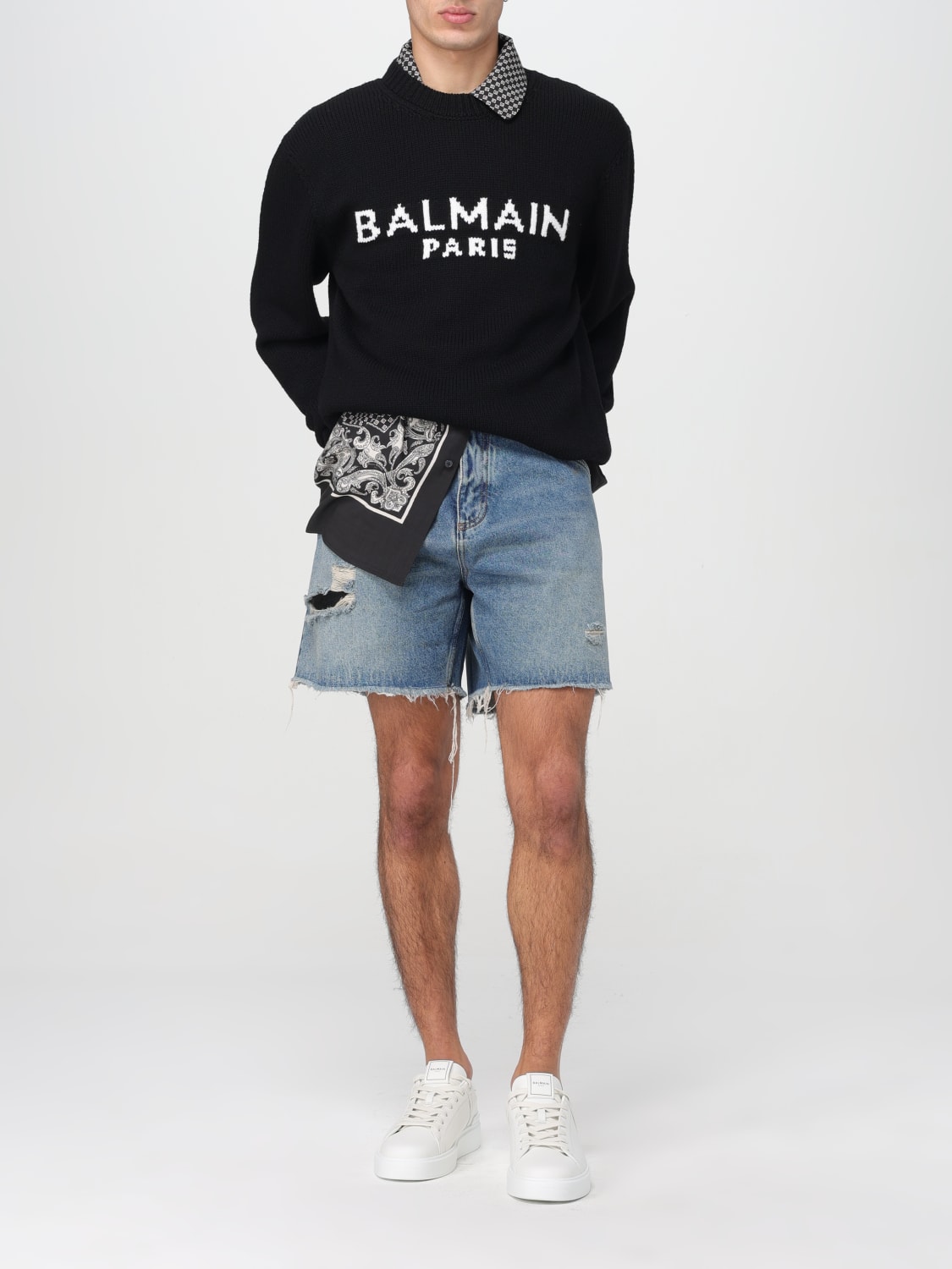 BALMAIN：ショートパンツ メンズ - デニム | GIGLIO.COMオンラインの ...