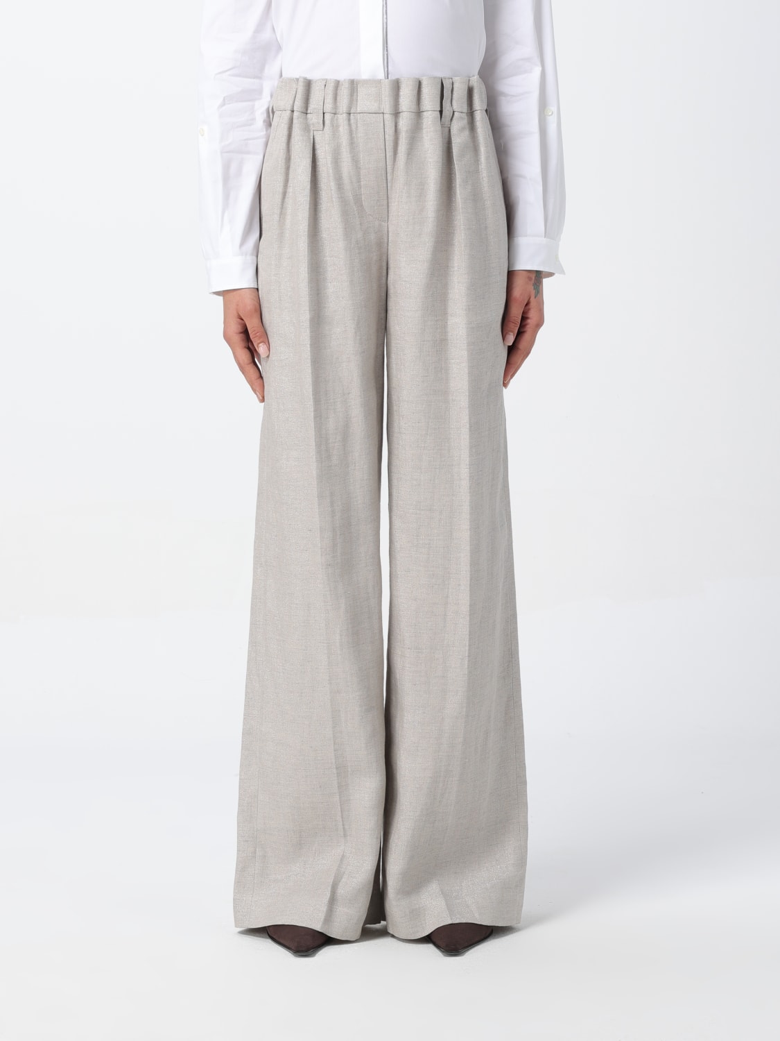 Womens Brunello Cucinelli grey Virgin Wool Elasticated-Waist Trousers |  Harrods # {CountryCode}