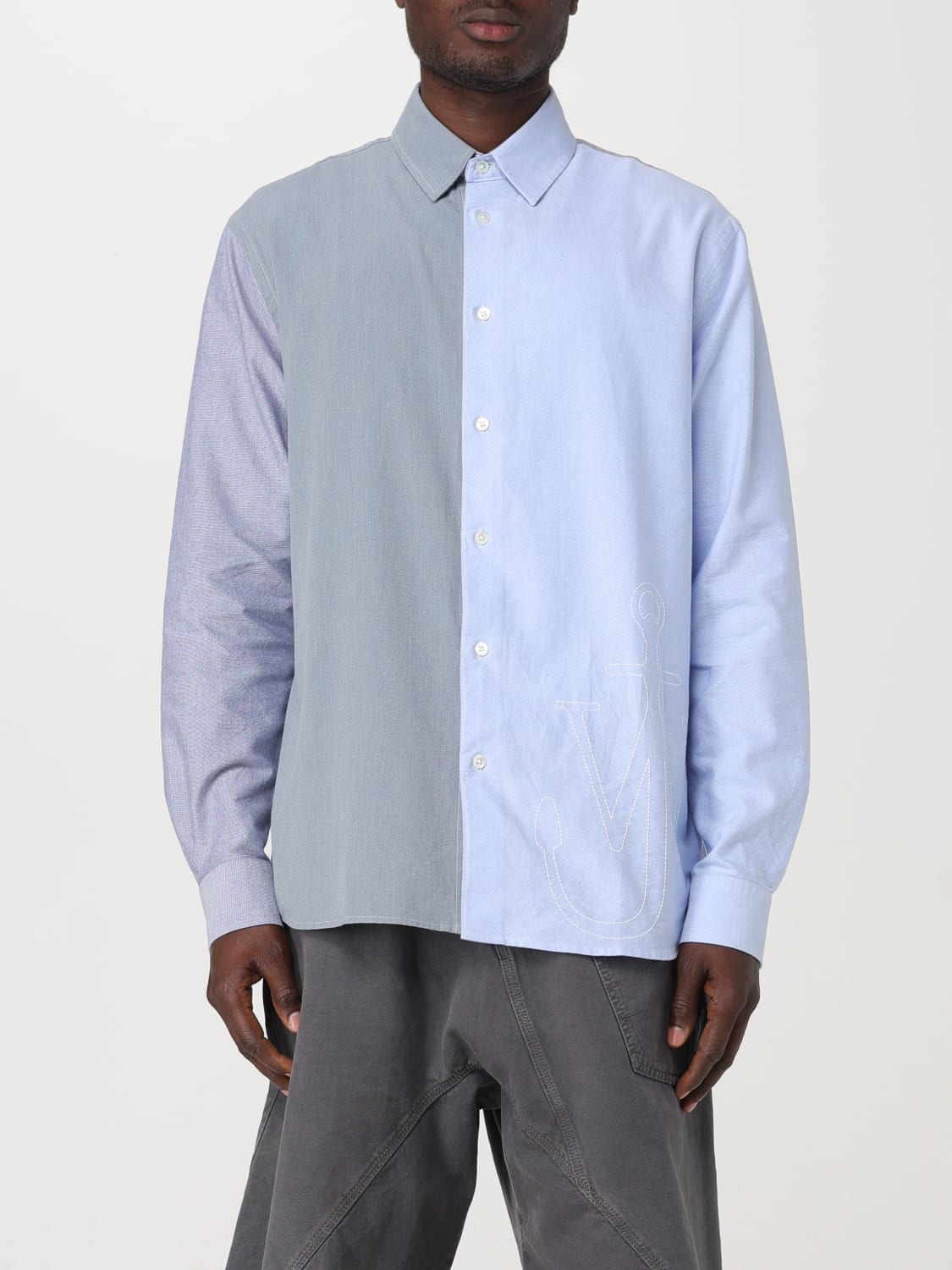 JW Anderson Blue & Gray Printed Shirt