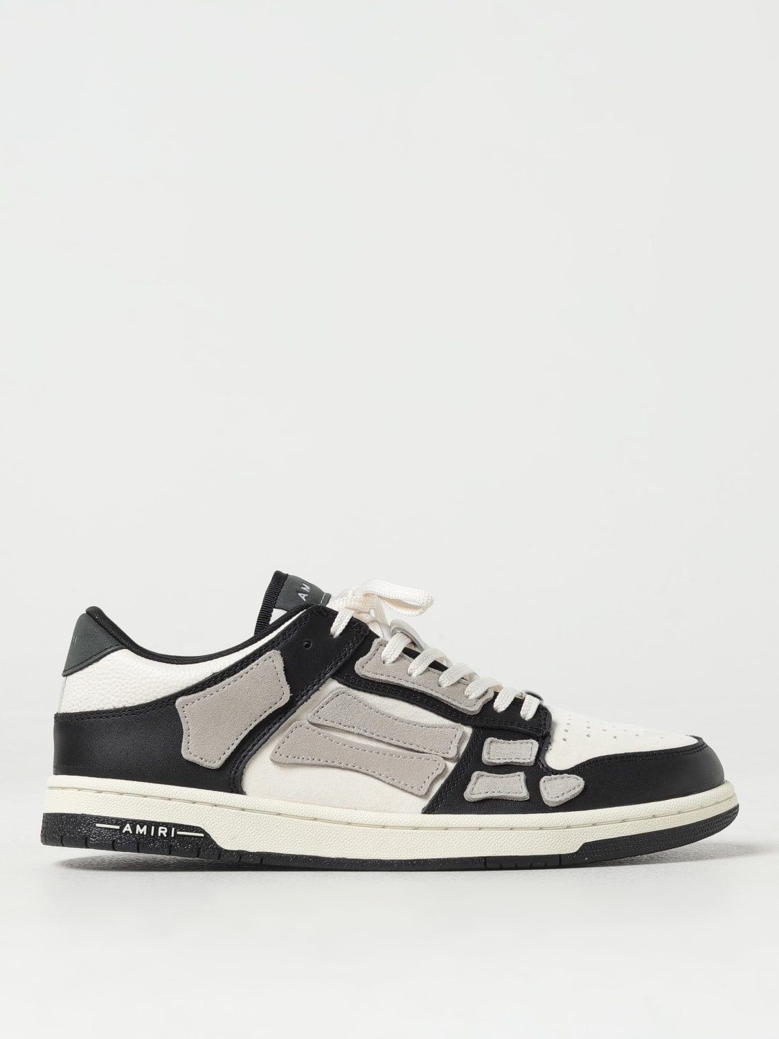 AMIRI: Skel leather sneakers with logo - Black | AMIRI sneakers ...