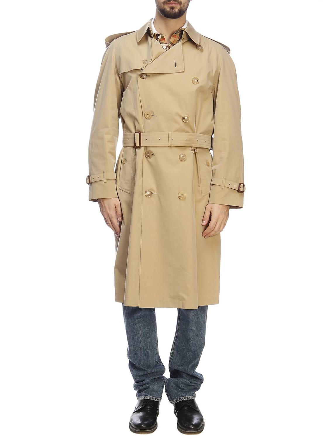 BURBERRY: Coat men - Honey | BURBERRY trench 4073478 online at GIGLIO.COM