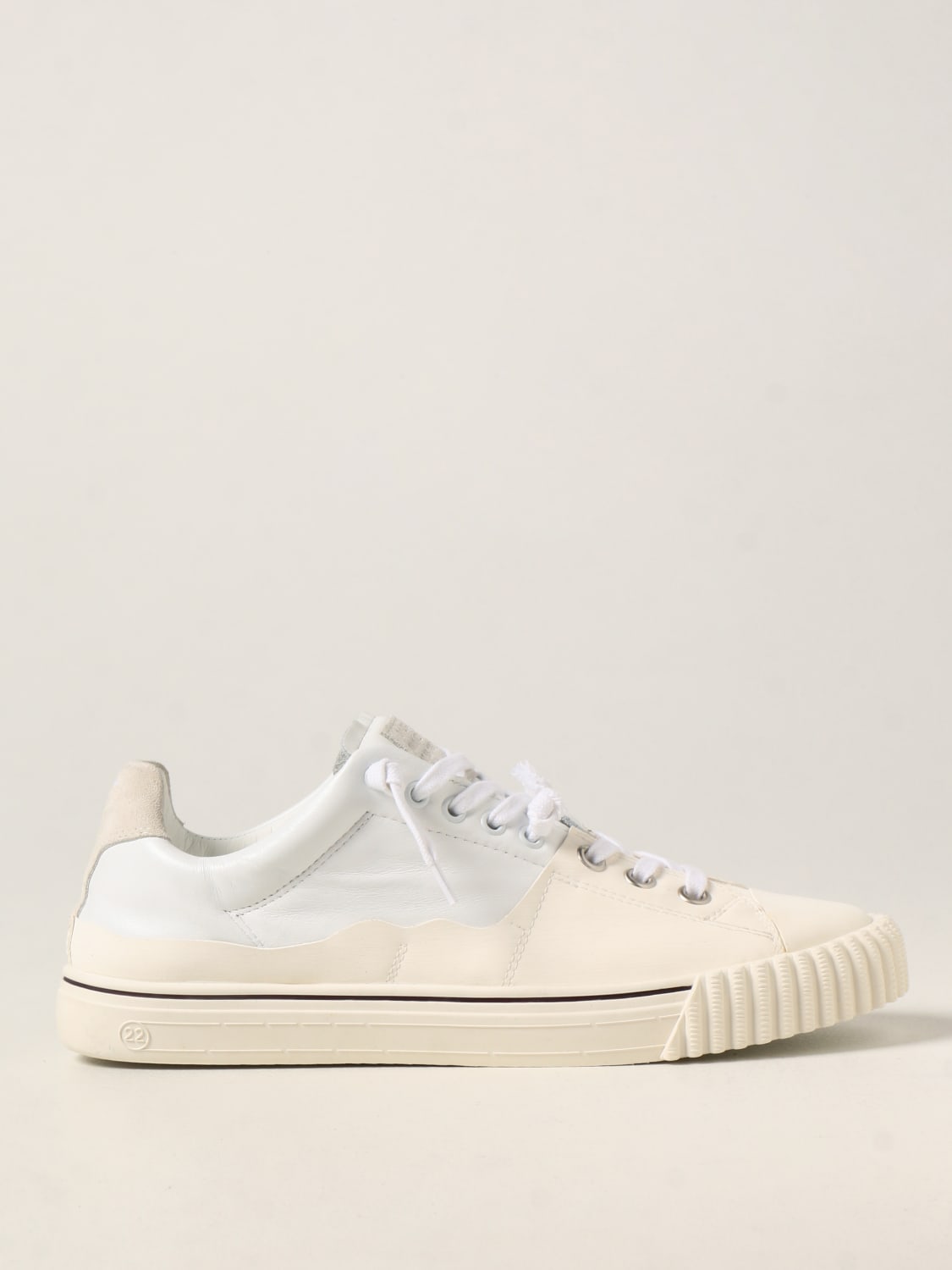 MAISON MARGIELA: rubber and leather sneakers - White | MAISON MARGIELA ...