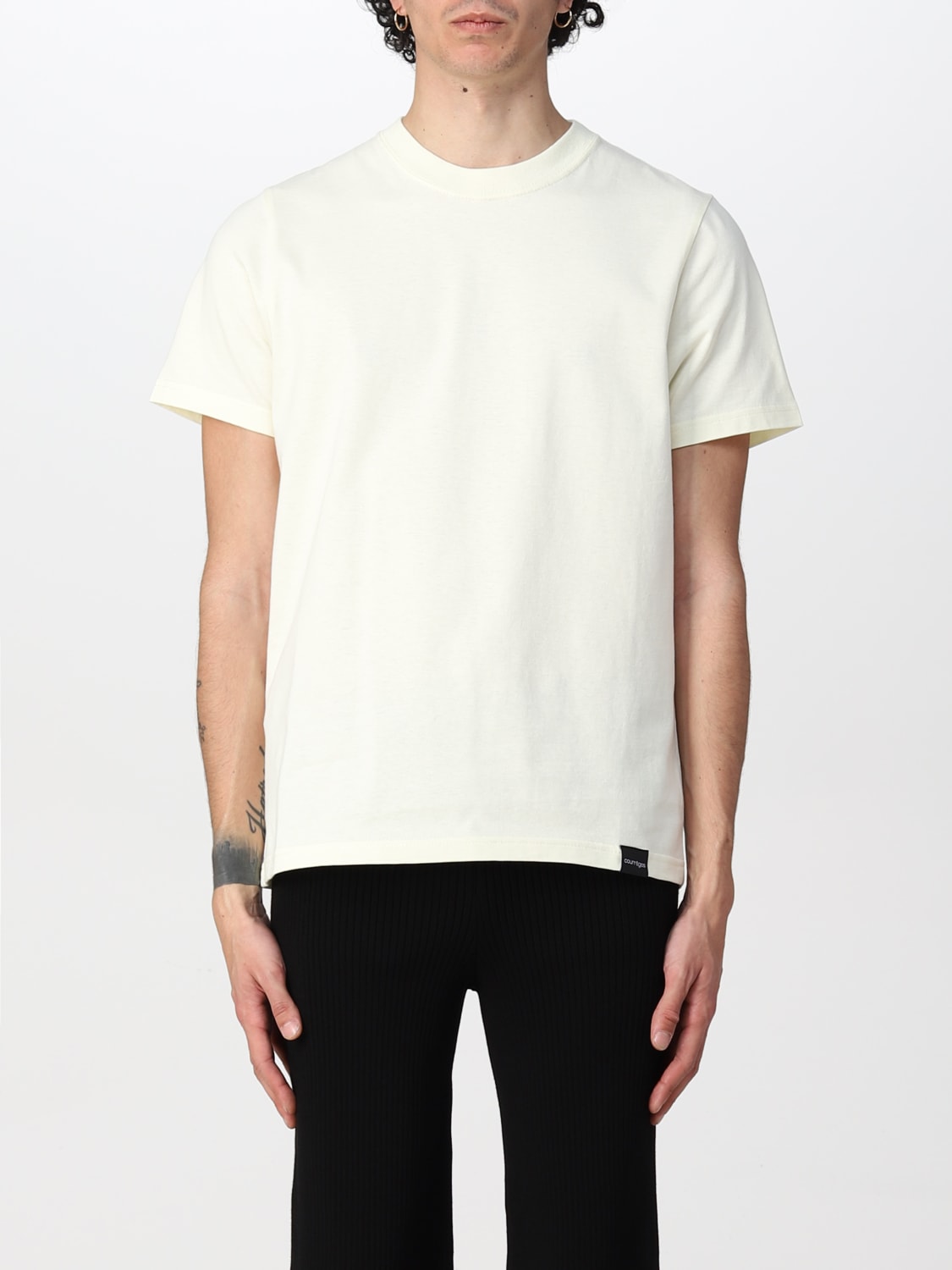 COURRÈGES: T-shirt men - Yellow | COURRÈGES t-shirt 321JTS008JS0003 ...