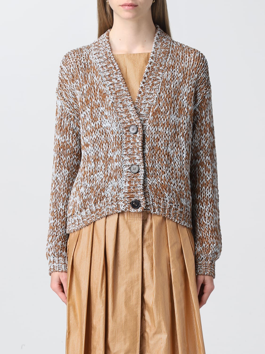 ROBERTO COLLINA: Sweater women - Brown | ROBERTO COLLINA cardigan ...